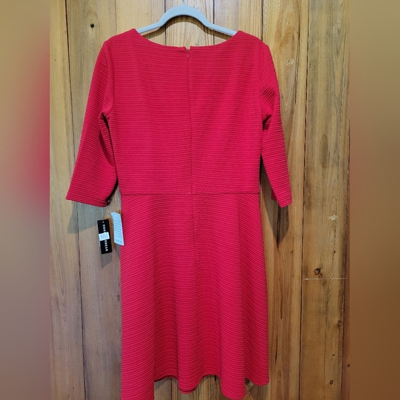 Donna Morgan Vibrant Red Long Sleeve Dress - Picture 5 of 11